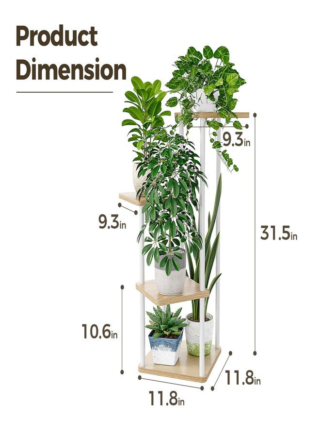 Bamworld Small Plant Stand Indoor 4 Tier Metal Plant Shelf for Multiple Plants Corner Flower Stand for Patio Garden Balcony Living Room Bedroom White - Image 5